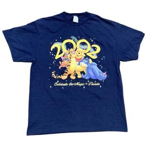 Pooh Eeyore Piglet Y2K 2002 Celebrate The Magic Disney Delta Pro T-Shirt (L)
